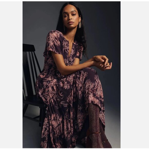 Anthropologie The SOMERSET Dress Small Tiered Whimsical Fairy Boho Maxi Holiday - Picture 13 of 13